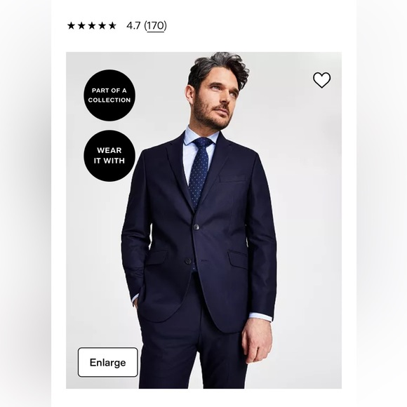 Kenneth Cole Reaction Men's Techni-Cole Suit in Navy EUC - Picture 1 of 3